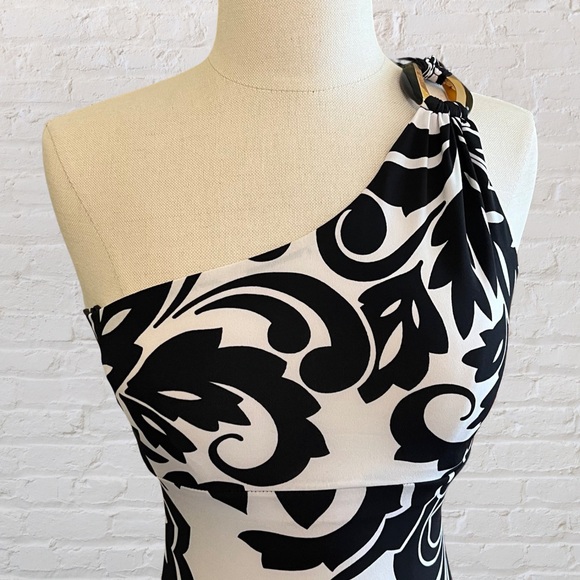 CACHE black and white one shoulder maxi dress - Picture 3 of 6